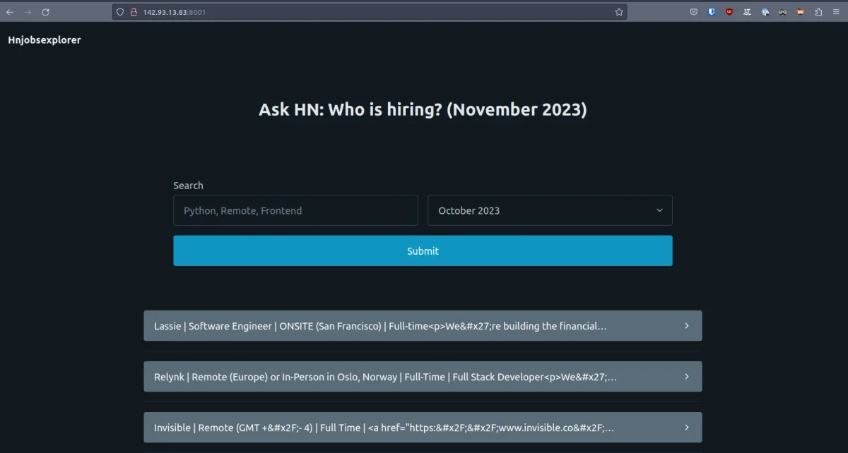 app running on the server
